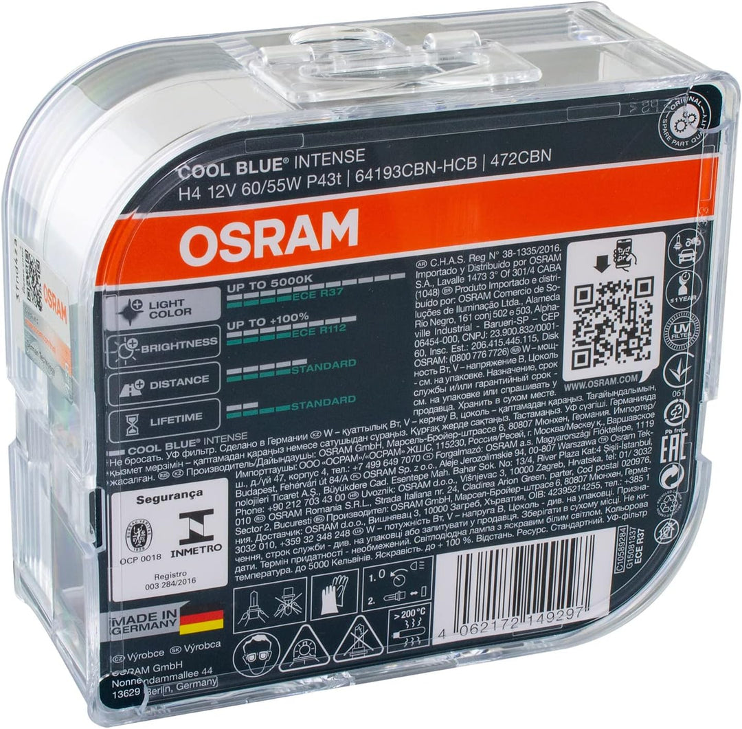 EISENFELS Set 106566560 erstellt mit Scheinwerfer links und rechts + OSRAM COOL BLUE INTENSE H4 Leuc