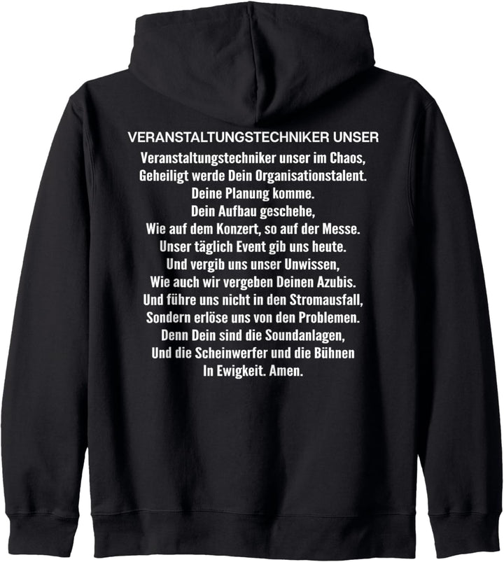 Veranstaltungstechniker Unser Gebet Veranstaltungstechniker Kapuzenjacke