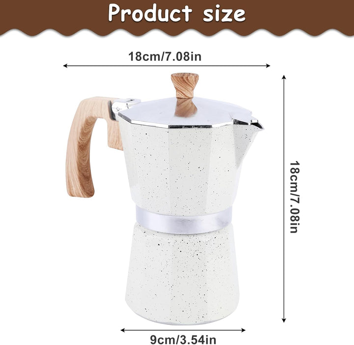 Palmcee Espressokocher für Den Herd, 6 Tassen Espressotassen Mokkakanne mit Filter, 300 ML, Italieni