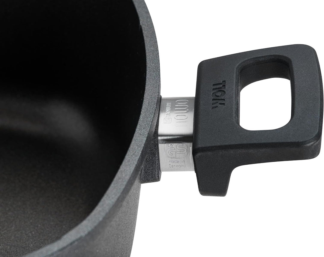 Woll Nowo Titanium Kasserolle viereckig mit Deckel, 28 x 28 cm, 10 cm hoch, 6.0 Liter, mit 2 Seiteng