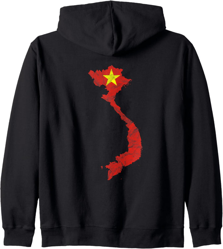 Vietnamesische Flagge, Umriss, Urlaub Reise Asien, Vietnam Kapuzenjacke
