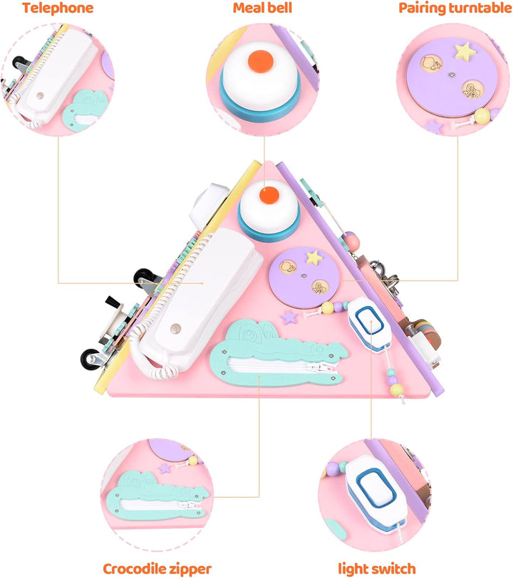 GJCrafts Kleinkinder Montessori Spielzeug beschäftigt Board für Kleinkinder Pyramidenform Würfel päd