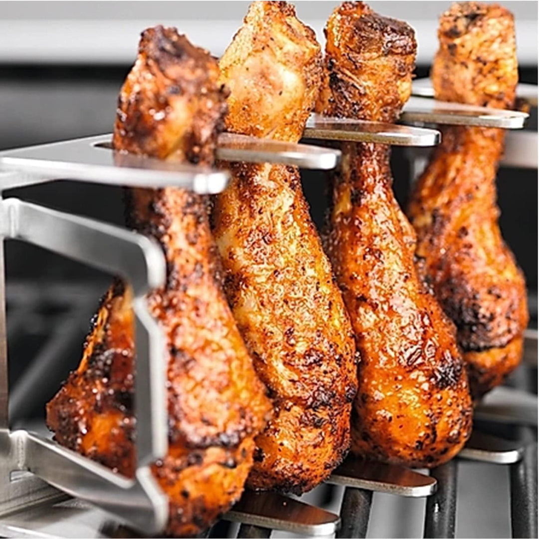 BBQ Rescher Bavarian Rescher Multi Grill Rack Robustes Edelstahl | Idealer Winkel für Fleisch, Ganz