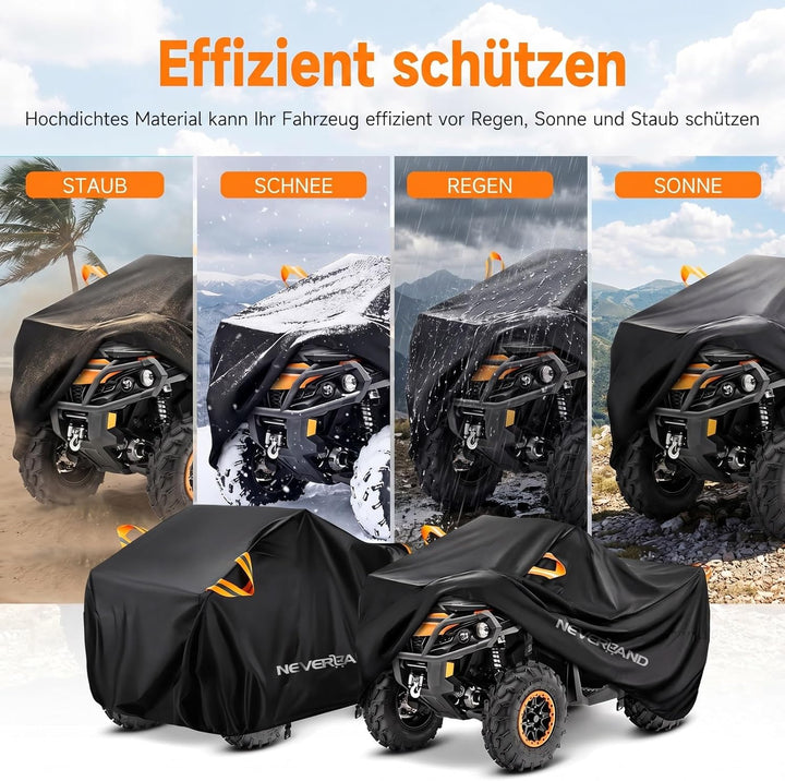 XXXL Quad ATV Abdeckplane NEVERLAND Fahrzeug Abdeckung Schutz Cover 210D 256 * 110 * 120cm Phosphore