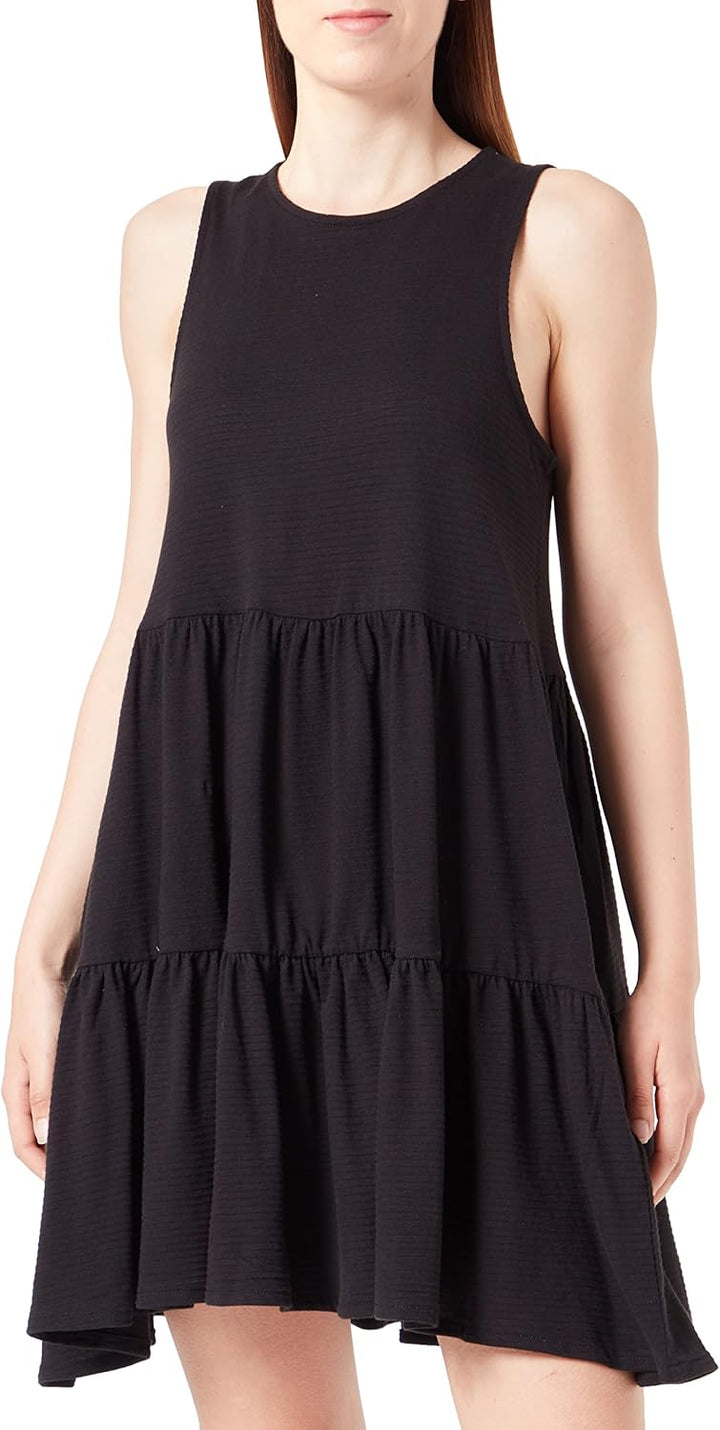 ONLY Female Kleid Normal geschnitten Rundhals Langes Kleid XXL Schwarz, XXL Schwarz