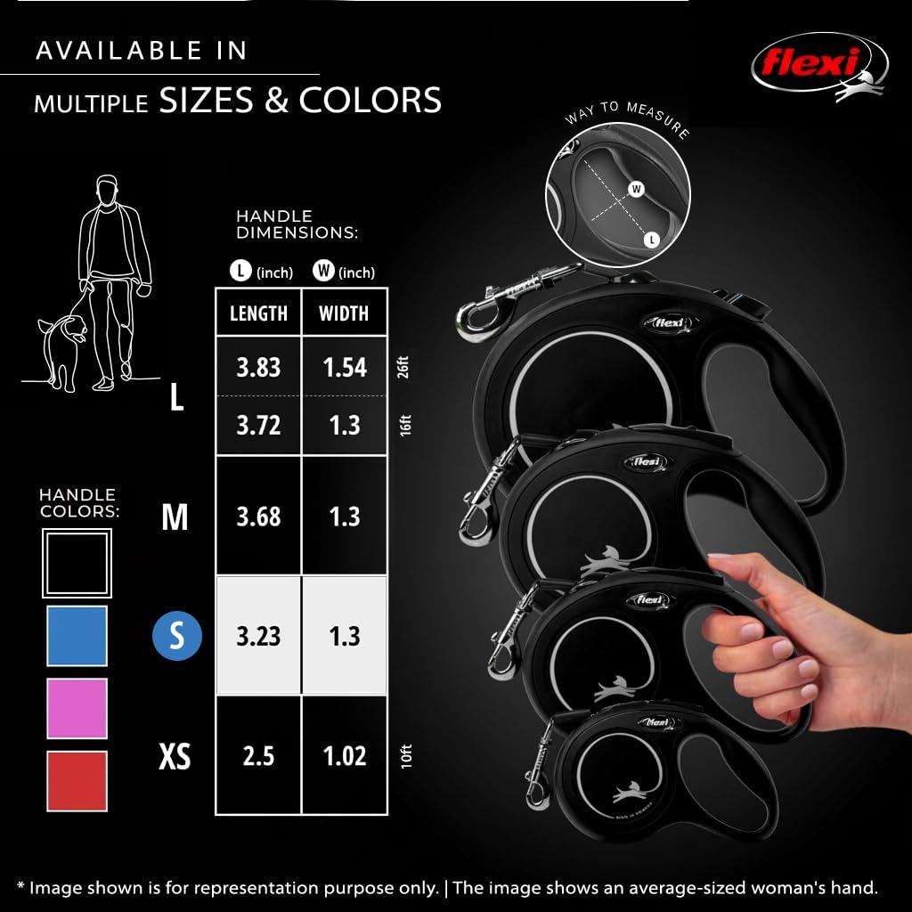 Flexi Classic Roll-Hundeleine (Seil), ergonomisch, langlebig und verhedderungsfrei, für Hunde bis zu
