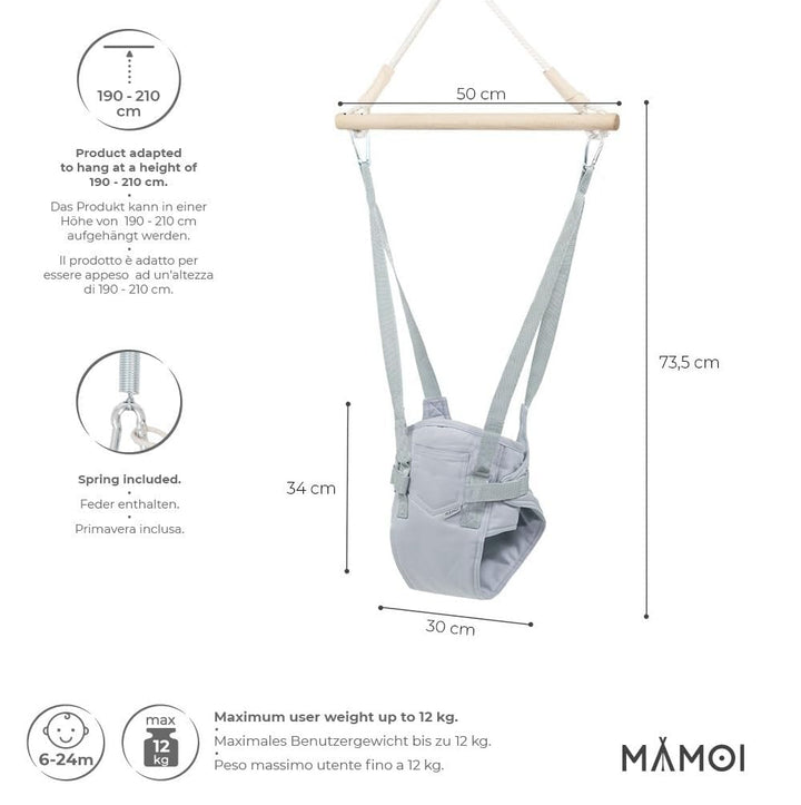 MAMOI® Baby Türhopser mit Haken zur Befestigung | Turschaukel Baby | Hüpfschaukel für Babys | Türhop