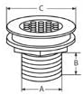 Yacht Steel Wasserablauf, Edelstahl A4 AISI 316, 1"
