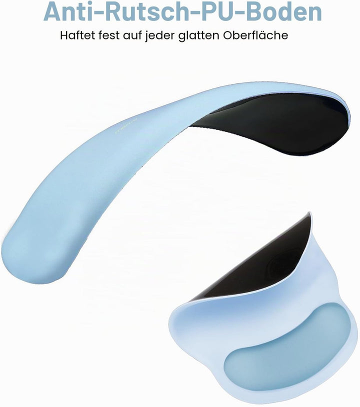 MOSISO Handballenauflage Tastatur&amp;Maus Set, Kreis Gekrümmt Ergonomisch Mauspad&amp;Untersetzer rutschfes