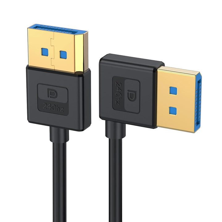 xiwai Ultrafeines DisplayPort 1.4-Kabel, rechtwinklig, 8K 4K, 100 cm, DP auf DP, bidirektional [UHD,