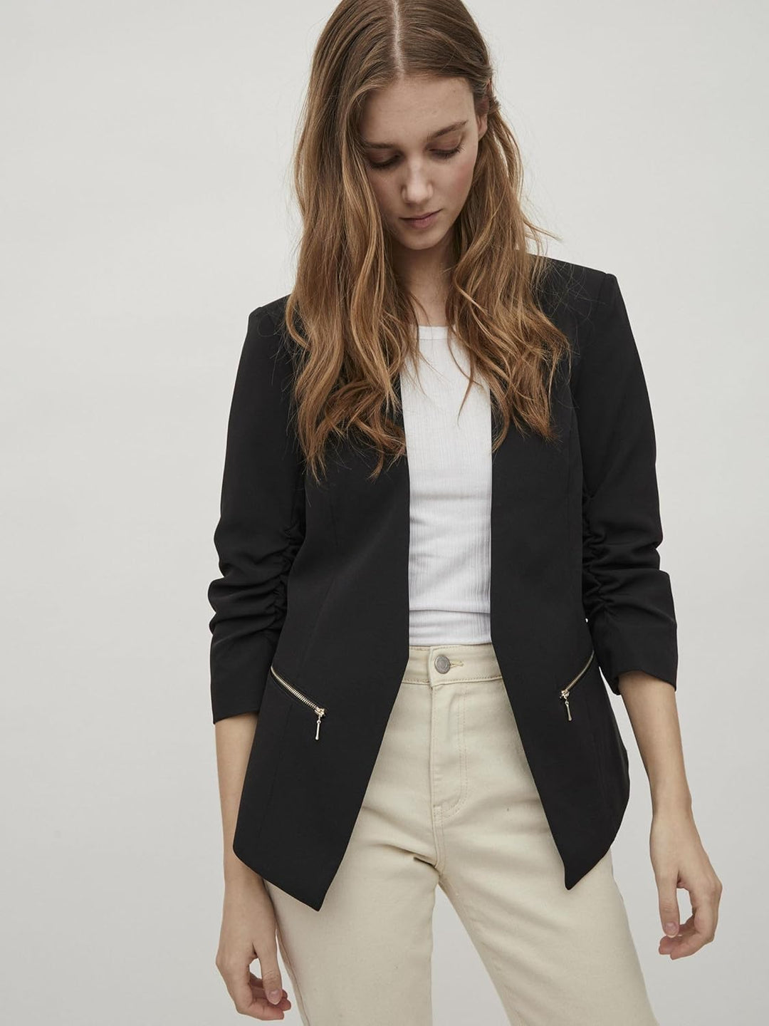 Vila Damen Blazer 36 Schwarz, 36 Schwarz