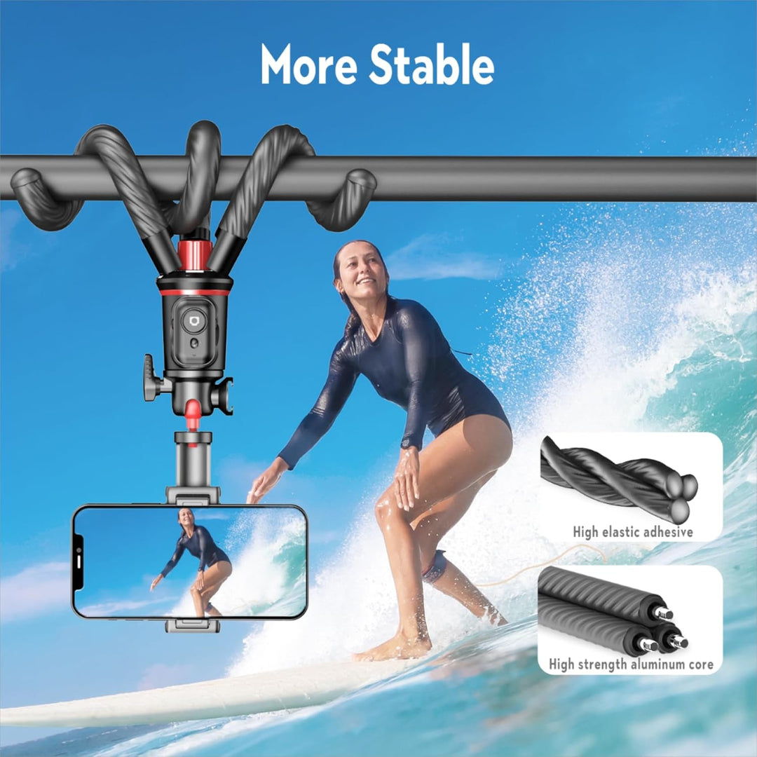 Fotopro Handy Stativ, Mini Flexibles ausziehbares Stativ Stand mit Verlängerungsstange Kompatibel mi