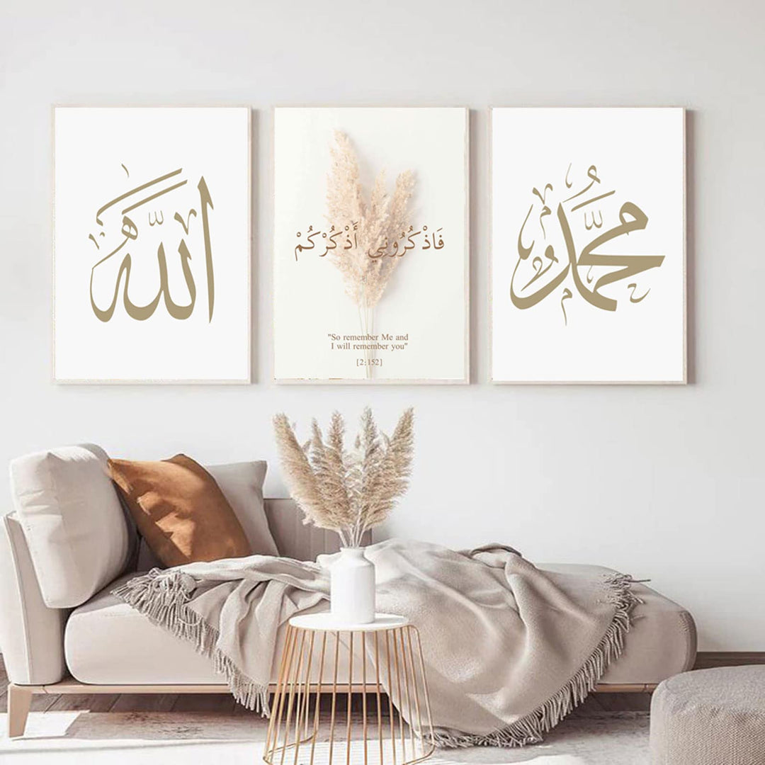 HMDKHI Islamische Wandbilder, Arabische Kalligraphie Islamische Poster Leinwand Drucke Wohnzimmer bi