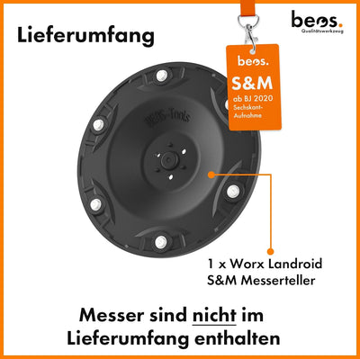 BEOS® PREMIUM Mähroboter Tuning-Messerteller für 6x Klingen - glasfaserverstärkte Messerscheibe - Dr