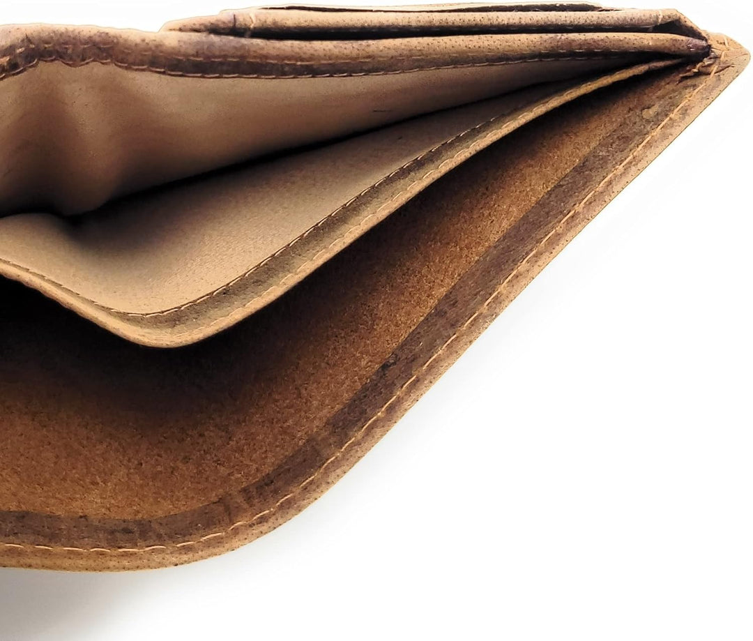 Jockey Club echt Leder Geldbörse Anglerbörse Portemonnaie mit RFID NFC Schutz Fisch Zander (braun),