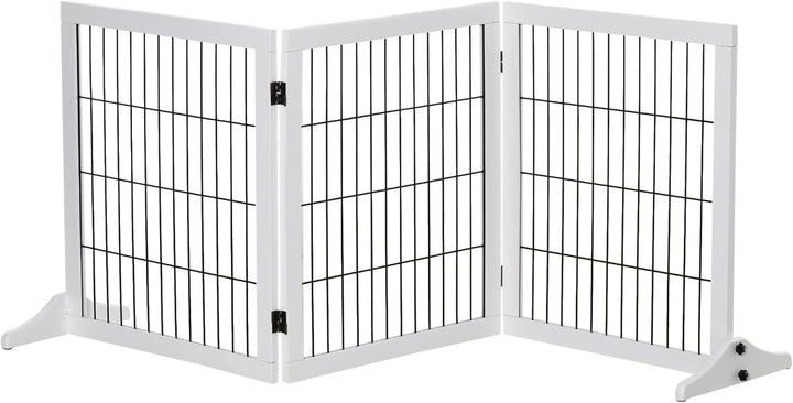 PawHut Absperrgitter für Hunde Schutzgitter Hundegitter mit Stützfüssen Treppengitter Hundeabsperrgi