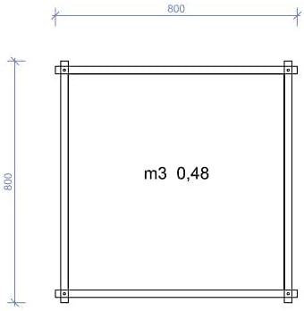Garten Premium Komposter Eichenholz 80x80x89cm Schnellkomposter Verrottungsfest 0,48