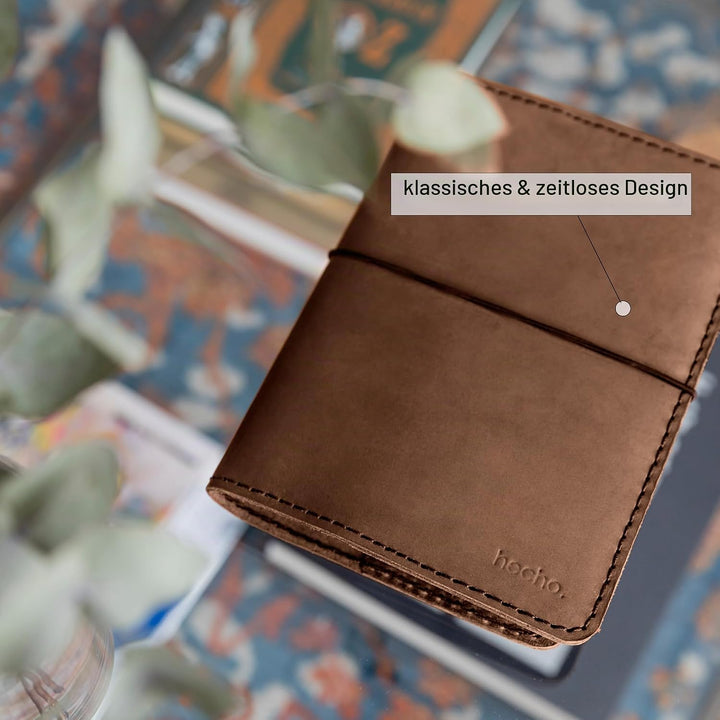 hecho. Reisepasshülle &amp; Impfpass Hülle - Handgefertig | Echtes Leder | Fair-Trade (Reisepass Hülle I