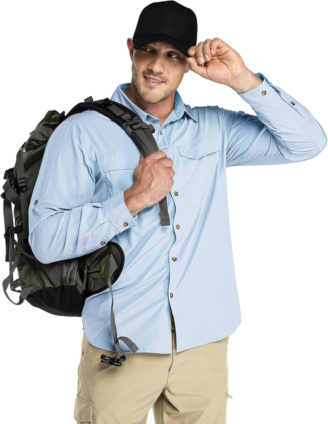 Outdoor Ventures Hemd Herren Freizeithemd Langarm Outdoor Shirt Atmungsaktive Schnell Trocknende Fun