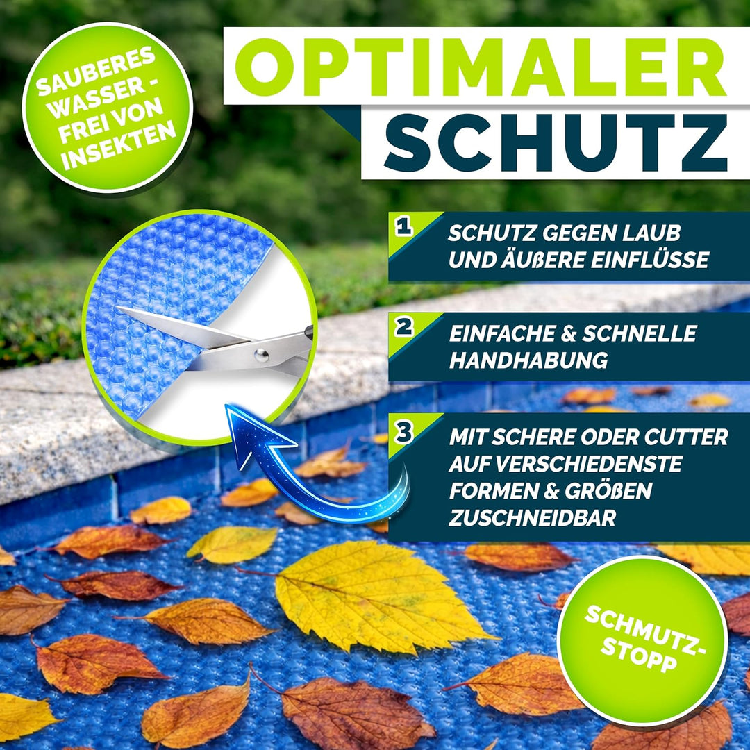 tillvex Pool Solarabdeckplane Rechteckig 800x500 cm | Solarfolie Stärke 120 µm | Solarplane zuschnei