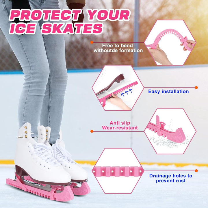 BOOSTEADY Schlittschuhschutz Verstellbarer Spatenschutz Kufenschoner für Eishockeyschlittschuhe Schl