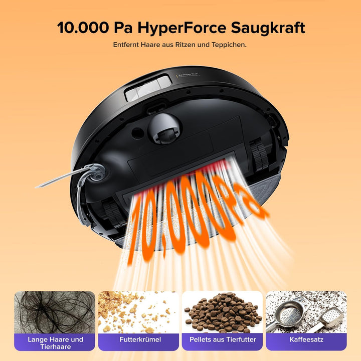 roborock Q10 S5+ Set Saugroboter mit Wischfunktion, 10.000 Pa HyperForce Saugkraft, Dual Anti-Tangle