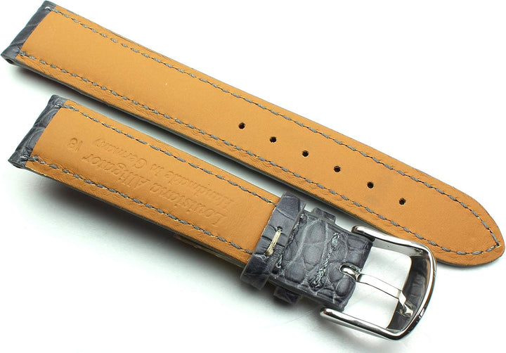 18mm Echt Alligator Vintage hangemacht in Deutschland Uhrenarmband Grau