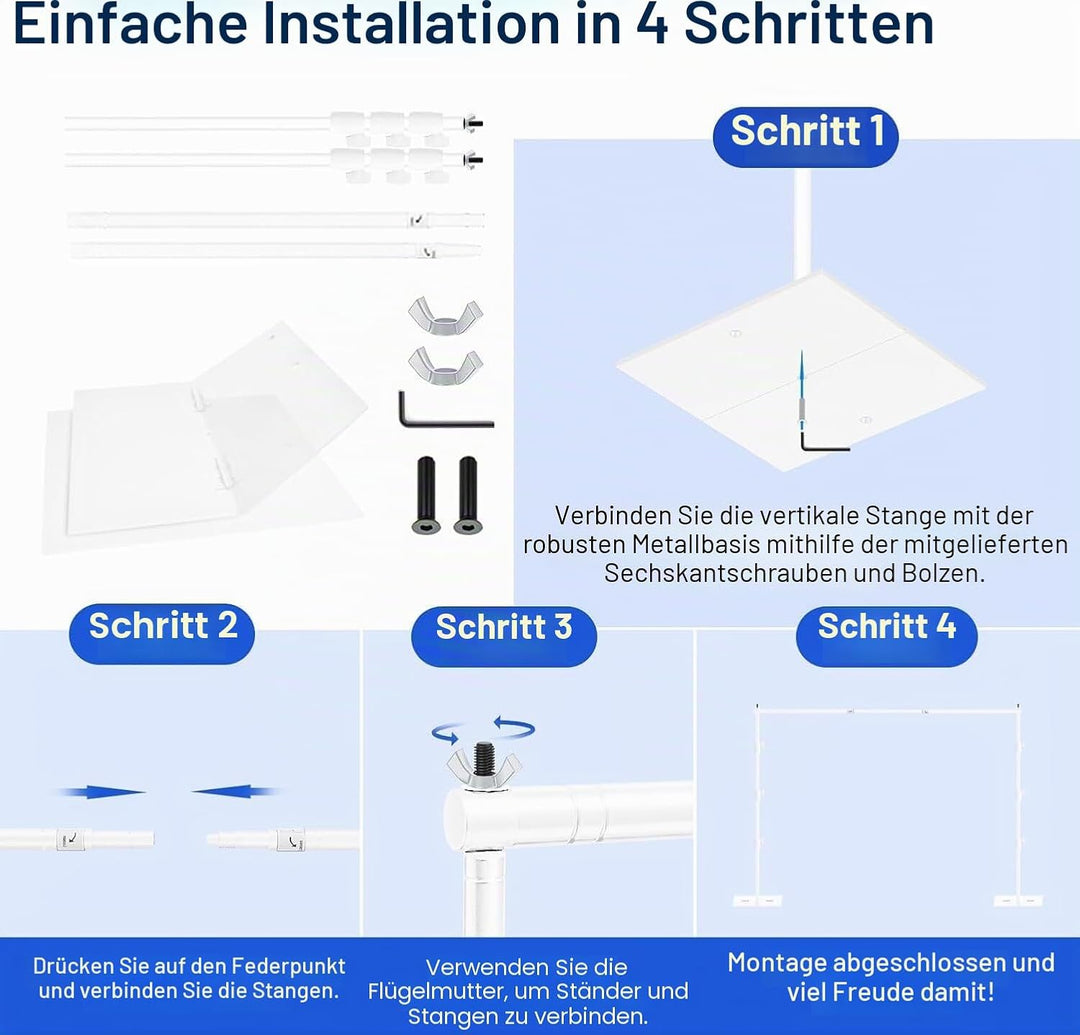 EMART Foto Hintergrund Ständer mit Stahlsockel, 2,6m x 3m Verstellbarer Hintergrundsystem, Hintergru