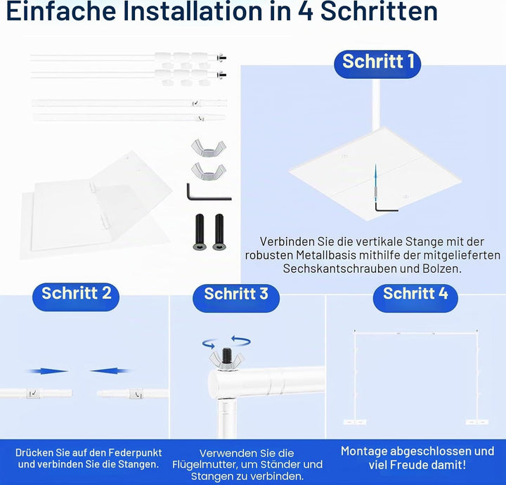 EMART Foto Hintergrund Ständer mit Stahlsockel, 2,6m x 3m Verstellbarer Hintergrundsystem, Hintergru