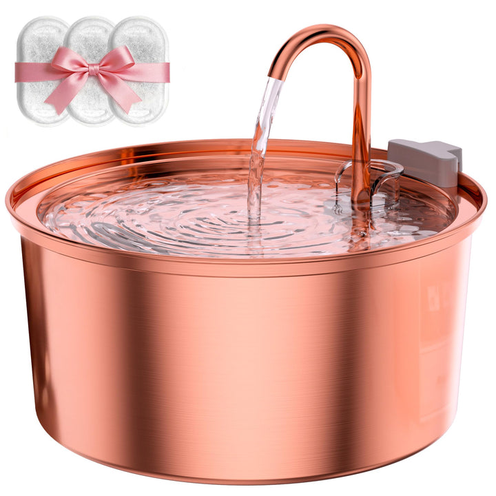Tomxcute Katzenbrunnen Edelstahl Trinkbrunnen für Katze - 108oz/3.2L Ultra leise Wasserbrunnen für K
