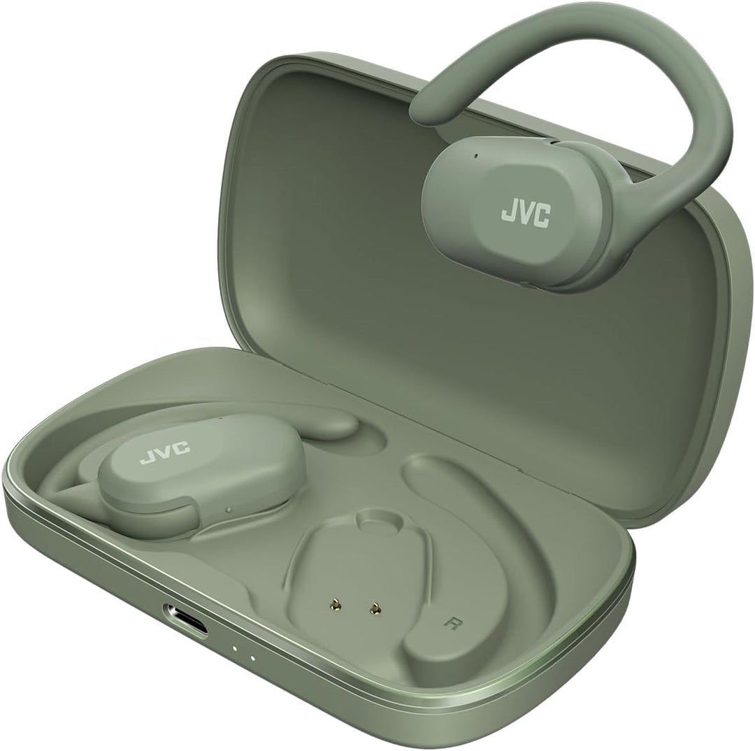 JVC Nearphones HA-NP40T-G, True Wireless Ohrhörer, Open Ear Design, Verstellbarer Ohrbügel, 16 mm Tr