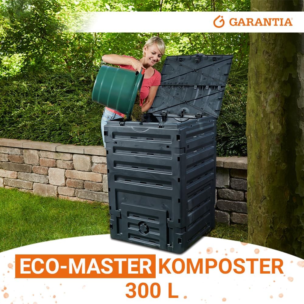 GARANTIA ECO-Master Kunststoff Komposter 300 Liter schwarz - Komposter Garten, Abfall & Recycling, S