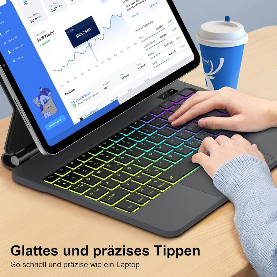 Tastatur Hülle für 11 Generation A16 2025 11 Zoll, iPad 10 Generation 2022 10,9 Zoll, Multi Touch Tr