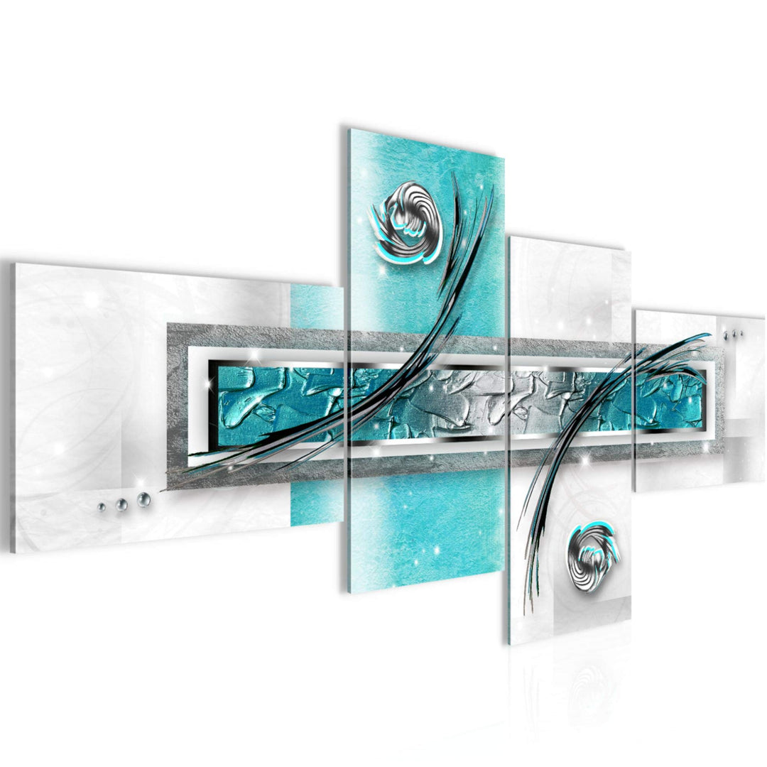 Runa Art Bild XXL 4 Teilig Abstrakt 200 x 100 cm Kunstdruck auf Vlies Leinwand Wanddeko Wohnzimmer S