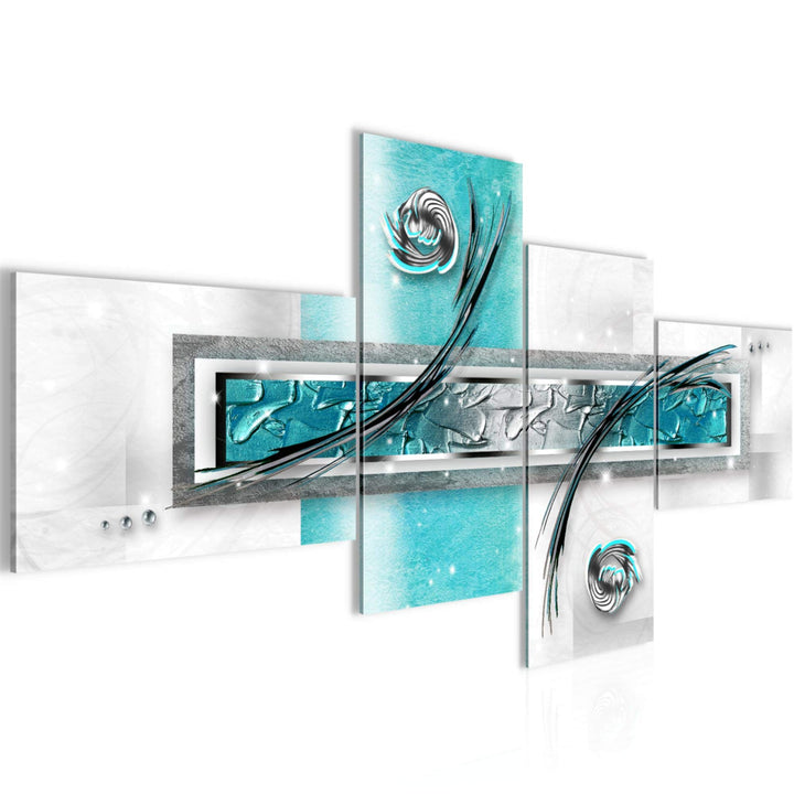 Runa Art Bild XXL 4 Teilig Abstrakt 200 x 100 cm Kunstdruck auf Vlies Leinwand Wanddeko Wohnzimmer S