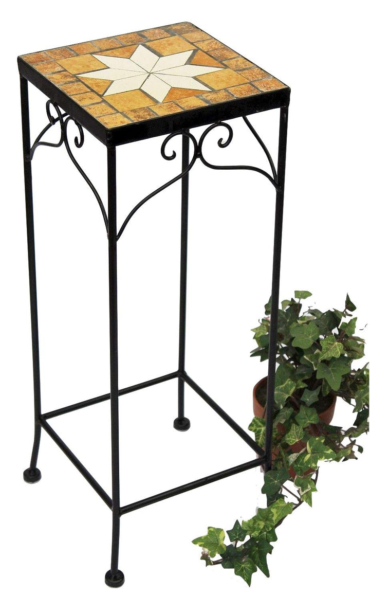 DanDiBo Blumenhocker Mosaik Eckig 54 cm Blumenständer 12012 Beistelltisch Pflanzenständer Mosaiktisc