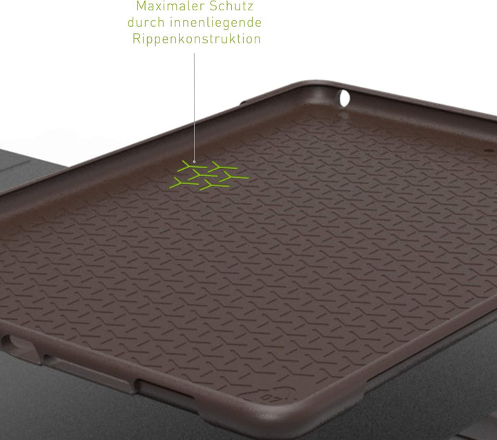 KMP GreenNu Schutzhülle/Klapphülle passend für iPad 9,7“ 2017/2018 – braun - 100% recyclebar – ohne