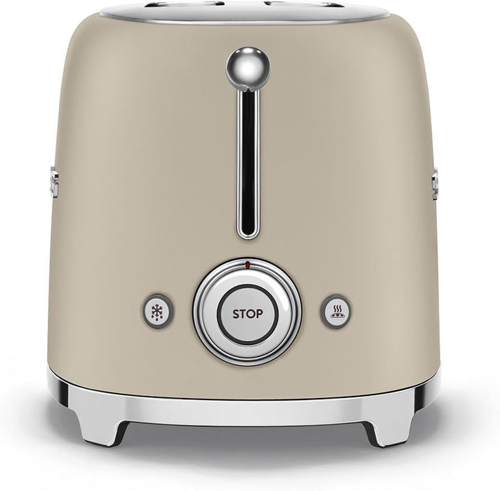 Smeg, 2x2 TSF01MLMEU -Toaster, 2 Schlitze für 2 Scheiben, 6 Vergoldungsniveaus, Heizfunktion, Abtau-