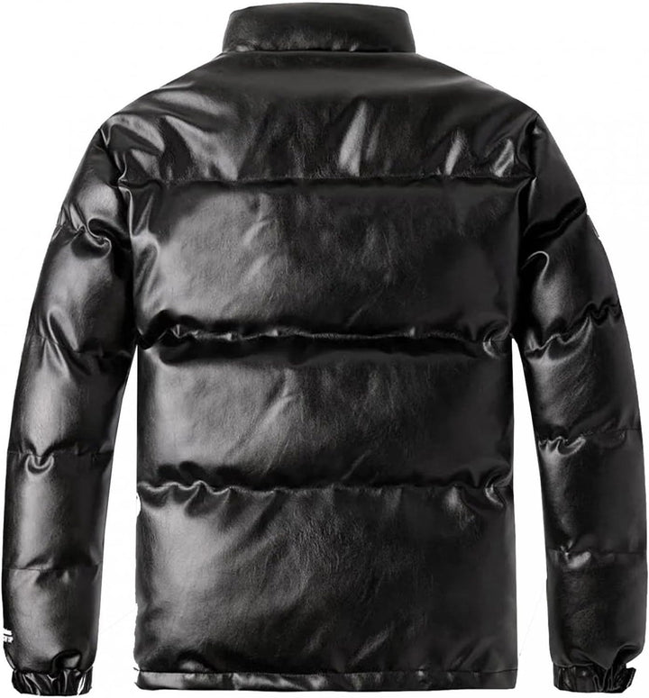 Celucke Daunenjacke Herren Glänzend Übergangsjacke Stehkrage Steppjacken Winterjacke Daunen Reissver