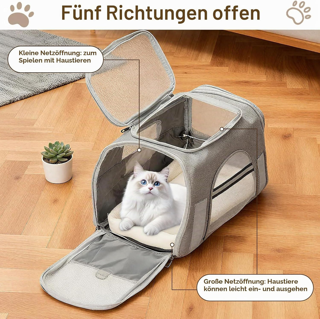 Romon Transportbox Katze Katzentransportbox, Katzentransporttasche Haustiertragetasche Katzentrageta