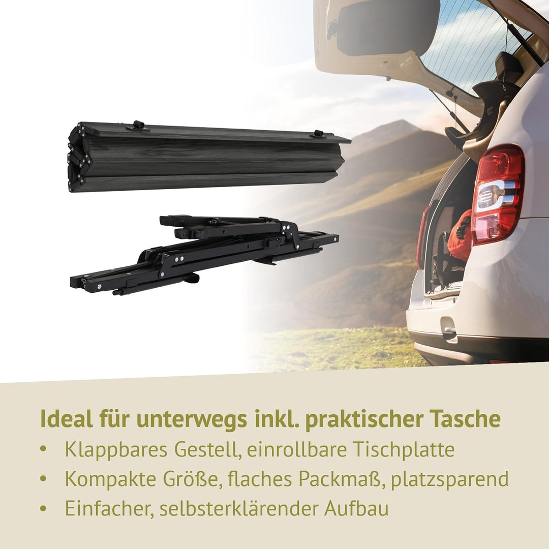 Campingtisch klappbar höhenverstellbar Falttisch tragbar Aluminium inkl. Tragetasche Outdoortisch we