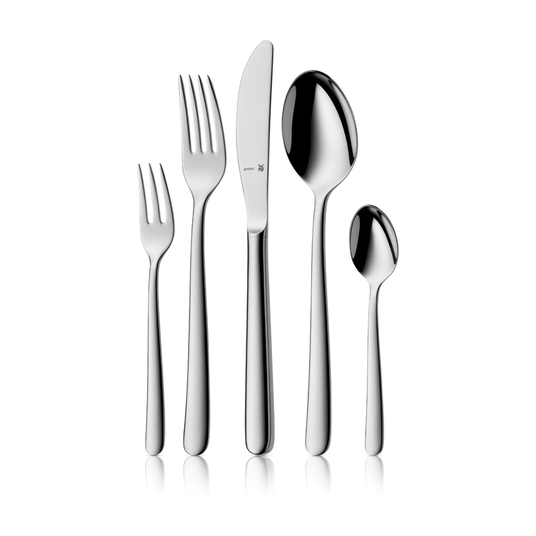 WMF Kult Plus Edelstahl Besteck Set 6 Personen, Essbesteck Set 30 teilig, Hohlheftmesser, Cromargan