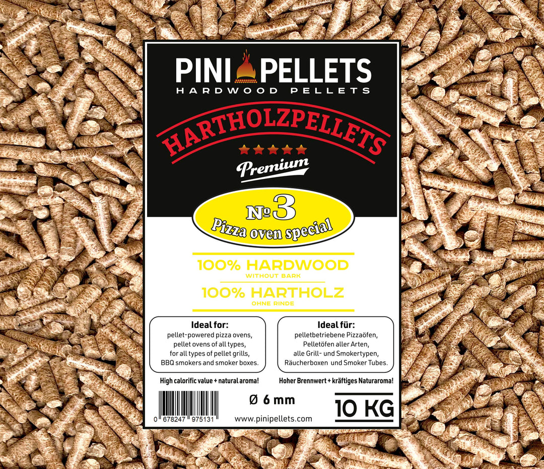 PINI Hartholz Pellets №3 Pizza Ofen Spezial für pelletbetriebene Pizzaöfen Grill Smoker Räucherboxen