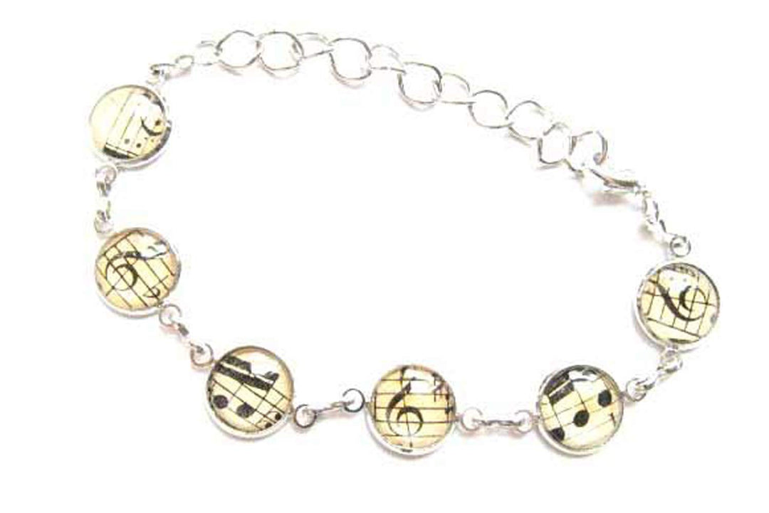 Miniblings Noten Musik Violinschlüssel Notenschlüssel Armband 6er - Modeschmuck handmade - Damen Mäd