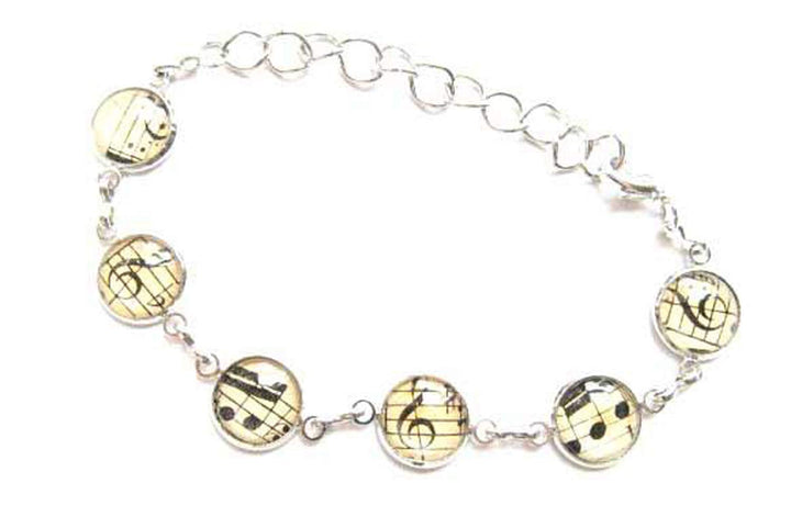 Miniblings Noten Musik Violinschlüssel Notenschlüssel Armband 6er - Modeschmuck handmade - Damen Mäd