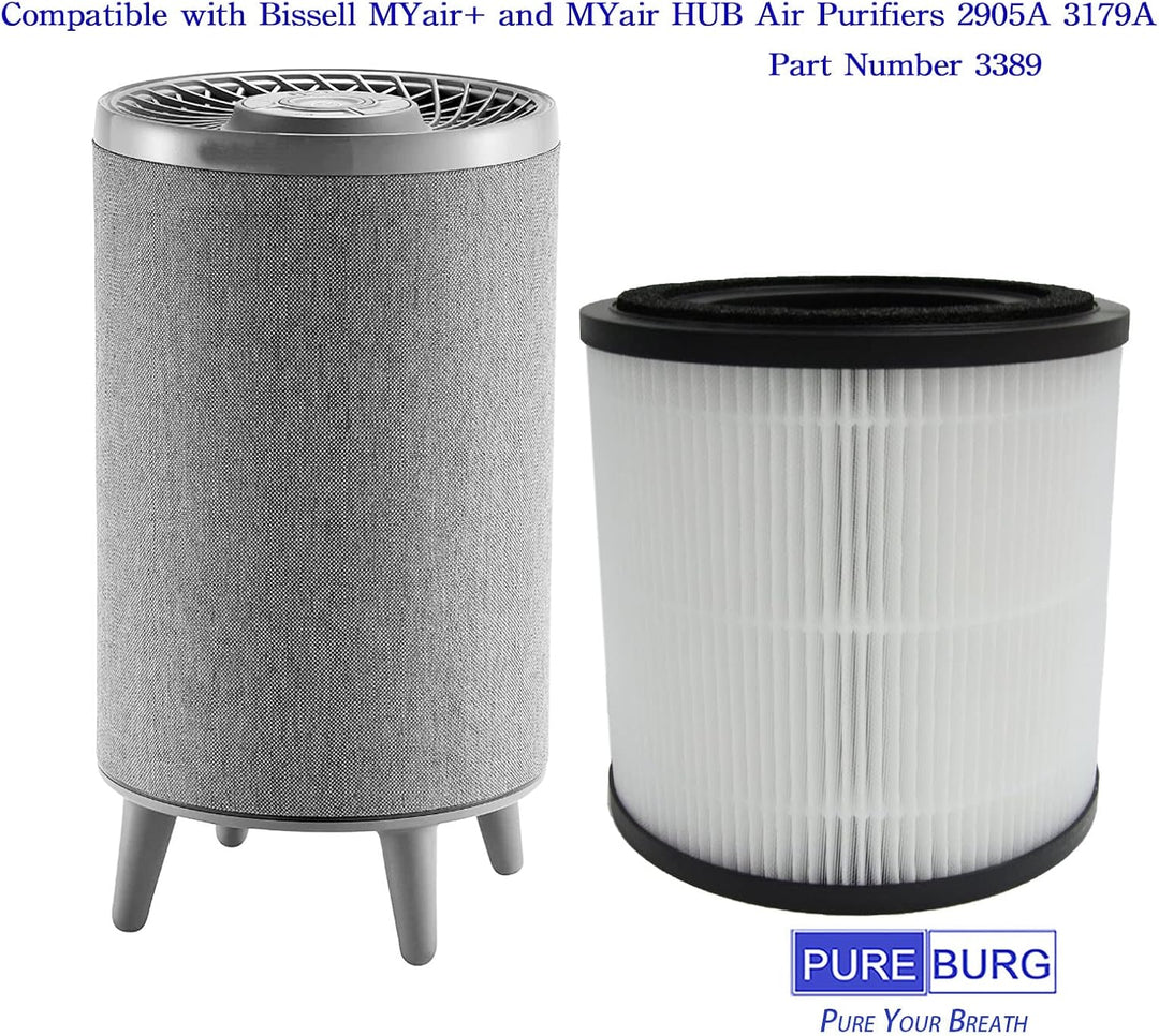 PUREBURG ErsatzFilter kompatibel mit Bissell MYair+ und MYair HUB Luftreinigern 2905A 3179A, Teilenu