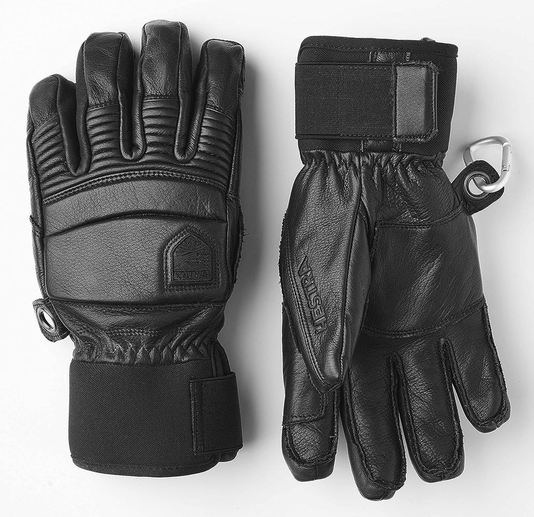 HESTRA Leather Fall Line - Short Freeride 5-Finger Snow Glove with Superior Grip for Skiing, Snowboa