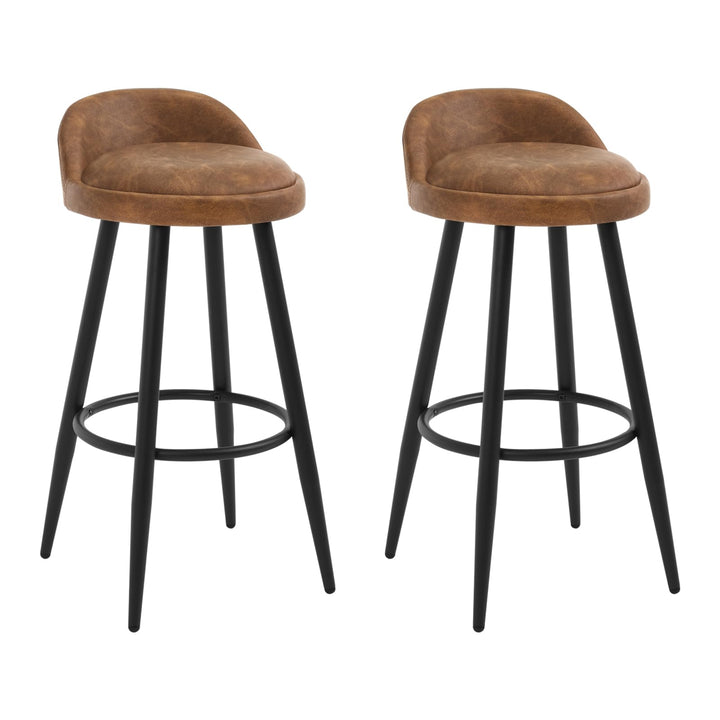 WOLTU BH327br-2 Barhocker 2er Set Barstuhl Hocker Tresenhocker Bistrohocker Designer Hocker mit Lehn