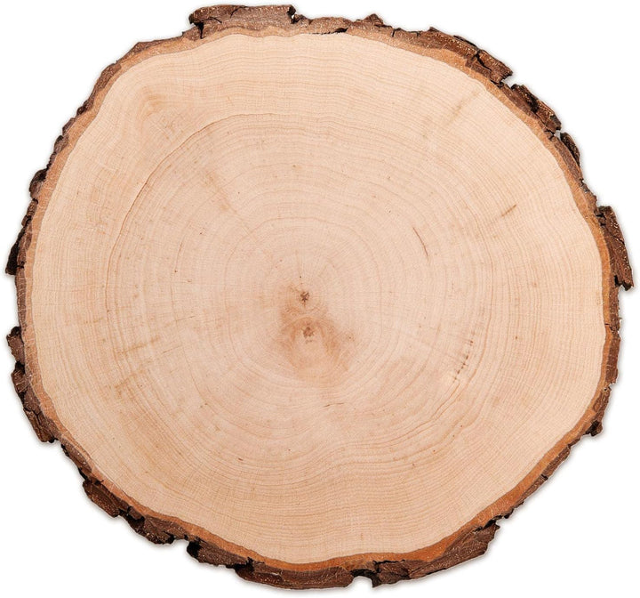 Baumscheibe aus echtem Holz mit Rinde, Runde Holzdeko Baumstamm Scheibe, Natürliche Holzscheibe zum