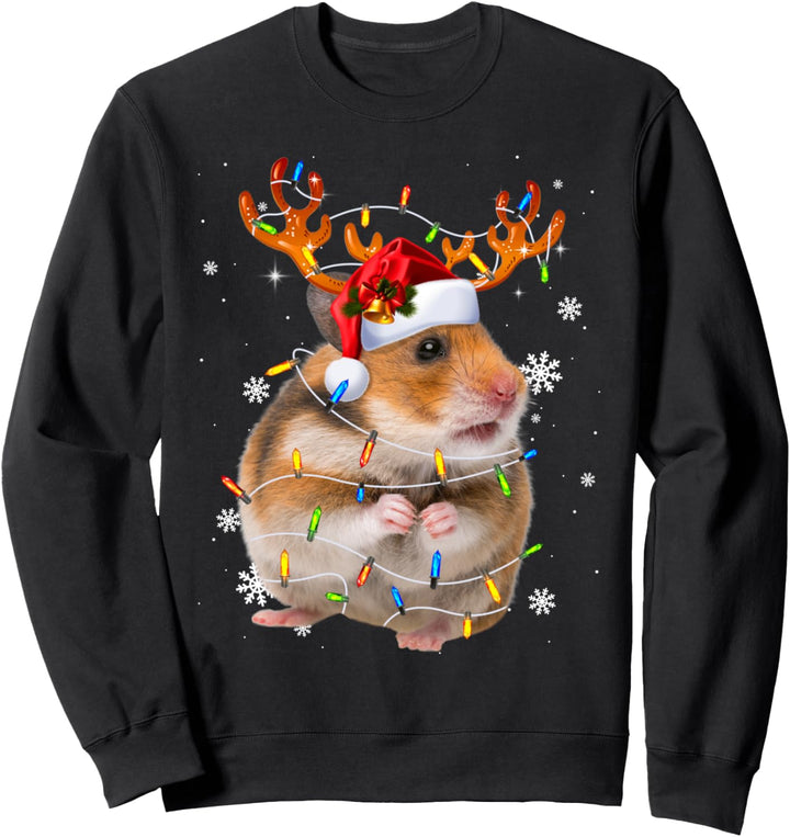 Hamster Rentier Weihnachten Lustiges Weihnachtsbaum Geschenk Sweatshirt
